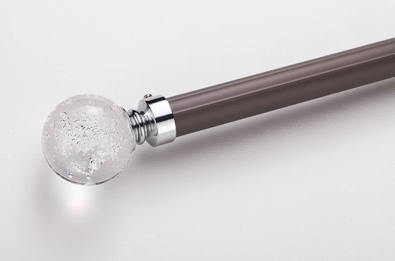 قیمت خوب Aluminum Material Grey Color Modern Design Fancy Curtain Rod With Crystal End Cap آنلاین