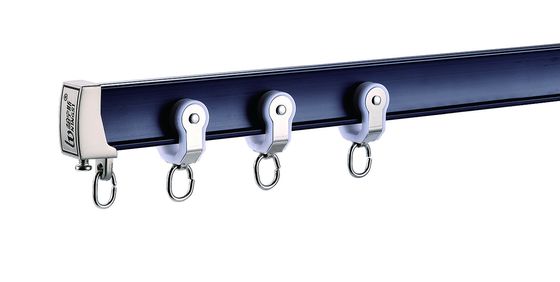 قیمت خوب Silent Sealing Curtain Tracks Black Aluminum Curtain Accessories Rails For Curved Windows آنلاین